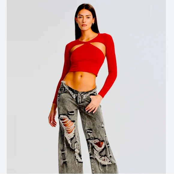 SER.O.YA.ELLIS SUPER SOFT TOP IN CHERRY RED NWT'S - Picture 5 of 7